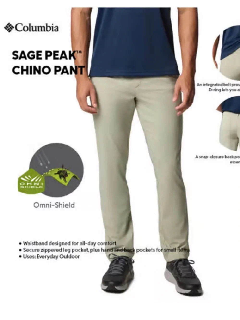 Columbia Sage Peak Chino Track Pants - Active Fit